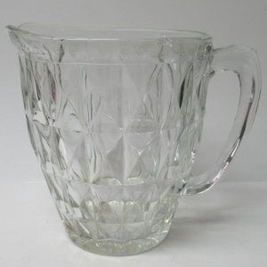 Jeannette Depression Glass Crystal WINDSOR Diamond 6 5/8 In 52 Oz Water Pitcher
